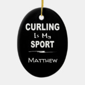 Curling is mijn sportovaal keramisch ornament (Voorkant)