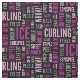 Curling Lingo Fabric - Sangria Paars en Black Stof