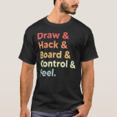 Curling meme draw hack board control peel retro t-shirt (Voorkant)