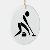 Curling Pictogram Keramisch Ornament (Rechts)