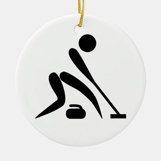Curling Pictogram Keramisch Ornament (Voorkant)