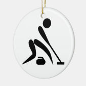 Curling Pictogram Keramisch Ornament (Links)