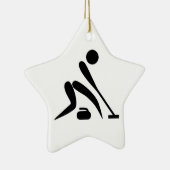 Curling Pictogram Keramisch Ornament (Rechts)