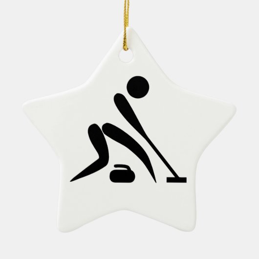 Curling Pictogram Keramisch Ornament (Voorkant)