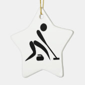 Curling Pictogram Keramisch Ornament (Links)