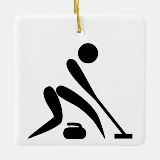 Curling Pictogram Keramisch Ornament (Voorkant)