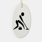 Curling Pictogram Keramisch Ornament (Rechts)