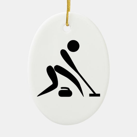 Curling Pictogram Keramisch Ornament (Voorkant)
