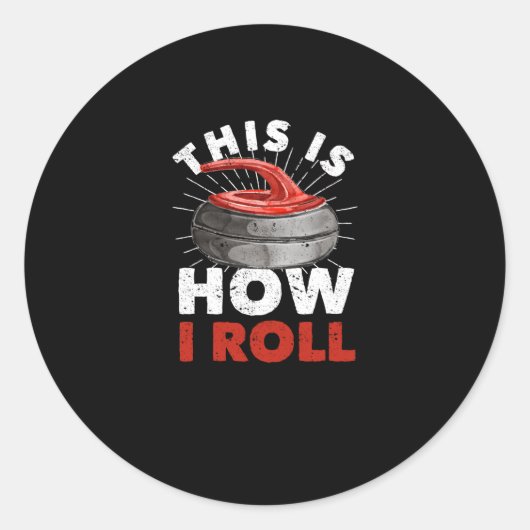 Curling Player Fan Winter Sports Curler Ronde Sticker (Voorkant)