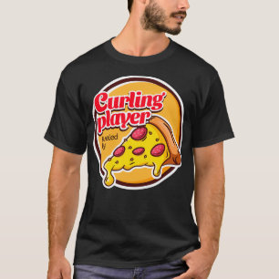 Curling Player gevoed door Pizza T-shirt