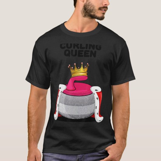 Curling Queen Meisjes Curling Team Speler Vrouwen T-shirt (Voorkant)