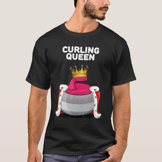 Curling Queen Meisjes Curling Team Speler Vrouwen  T-shirt (Voorkant)