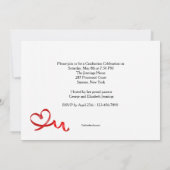 Curling Ribbon Heart Photo Afstuderen Invitation Kaart (Achterkant)