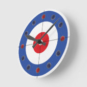 Curling Rock Marker Clock- (Blue) Ronde Klok (Hoek)