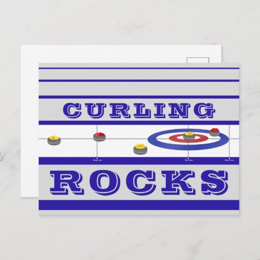 Curling Rocks Briefkaart (Voorkant / Achterkant)
