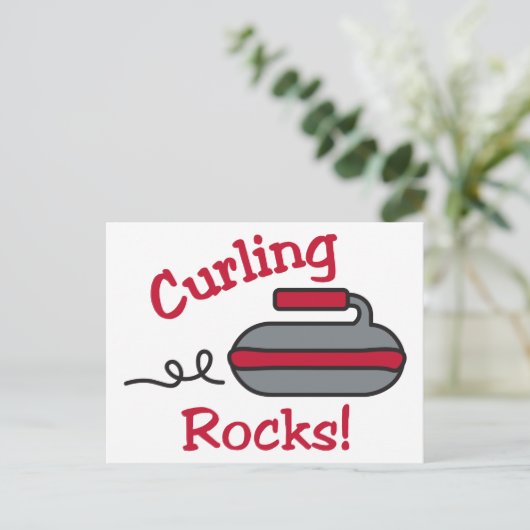 Curling Rocks Briefkaart (Staand voorkant)