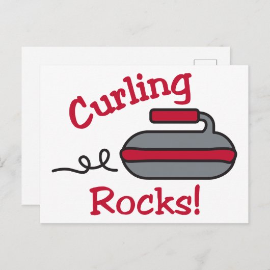 Curling Rocks Briefkaart (Voorkant / Achterkant)
