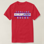 Curling Rocks Ice Blue BackGround T-shirt (Design voorkant)