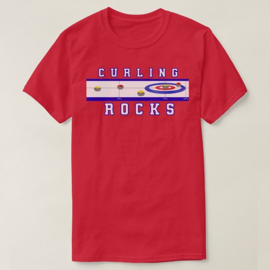 Curling Rocks Ice Blue BackGround T-shirt (Design voorkant)