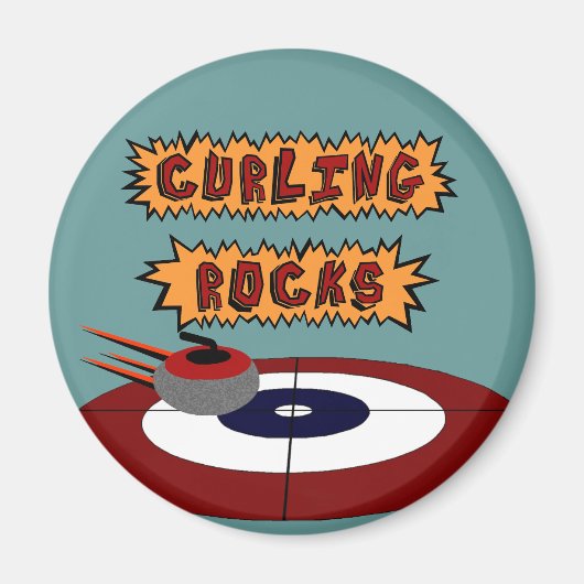 Curling Rocks Magneet (Voorkant)