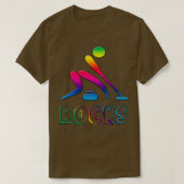Curling Rocks Rainbow Curler Gift T-shirt (Design voorkant)