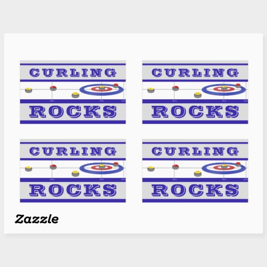Curling Rocks Rechthoekige Sticker (Vel)