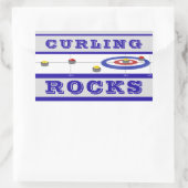 Curling Rocks Rechthoekige Sticker (Tas)