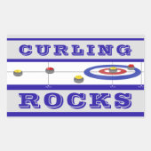 Curling Rocks Rechthoekige Sticker (Voorkant)