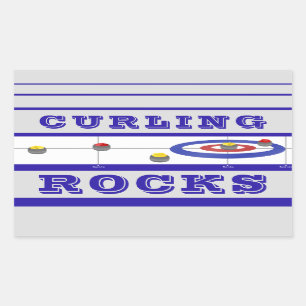 Curling Rocks Rechthoekige Sticker
