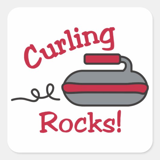 Curling Rocks Vierkante Sticker (Voorkant)