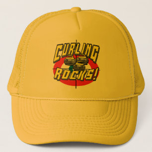 Curling Rocks Yellow Stones t-shirts Gift Ideeën Trucker Pet