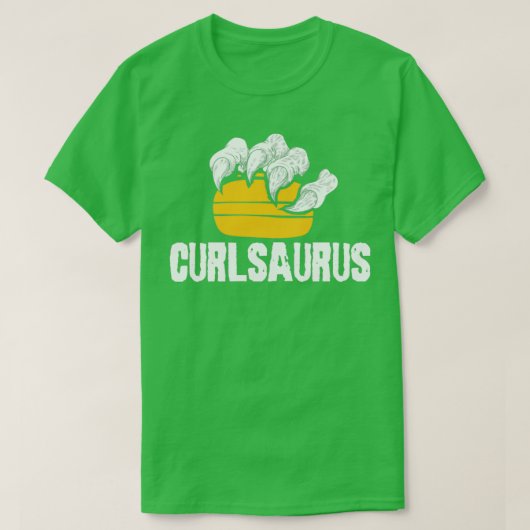 Curling Saurus Dinosaur Curling Stone Winter Sport T-shirt (Design voorkant)