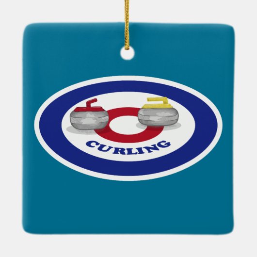 Curling sheet Curling stones Keramisch Ornament (Achterkant)