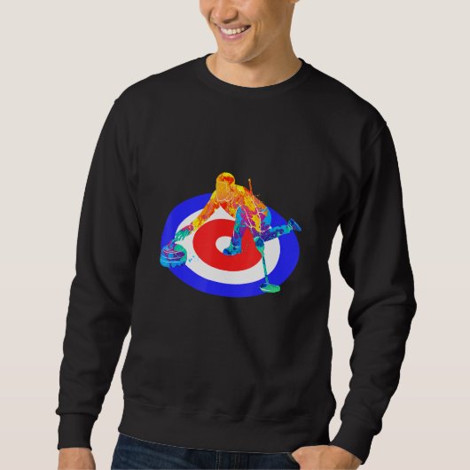 Curling Shirt American Flag Curling Player (Voorkant)