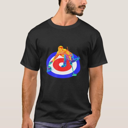 Curling Shirt American Flag Curling Player (Voorkant)