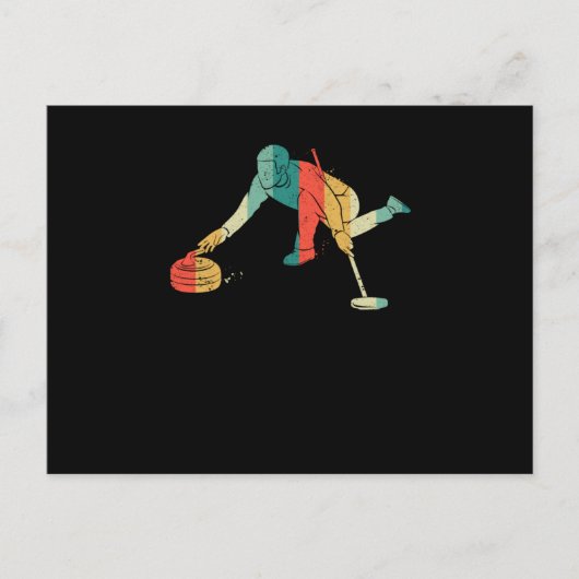 Curling Silhouette Curlers die Ice Funny glijden Briefkaart (Voorkant)