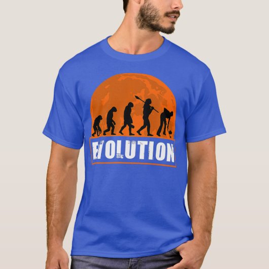 Curling Speler Grappige Curler Menselijke Evolutie T-shirt (Voorkant)