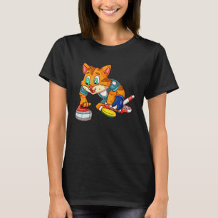 Curling Speler Kat T-shirt