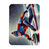 Curling Speler Sportsporter Magneet (Verticaal)