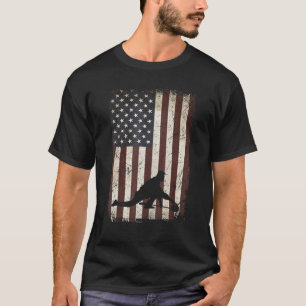 Curling Spelers Team American Flag Curler T-shirt