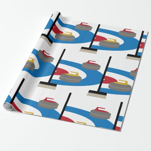 Curling Sport Cadeaupapier (Uitgerold)