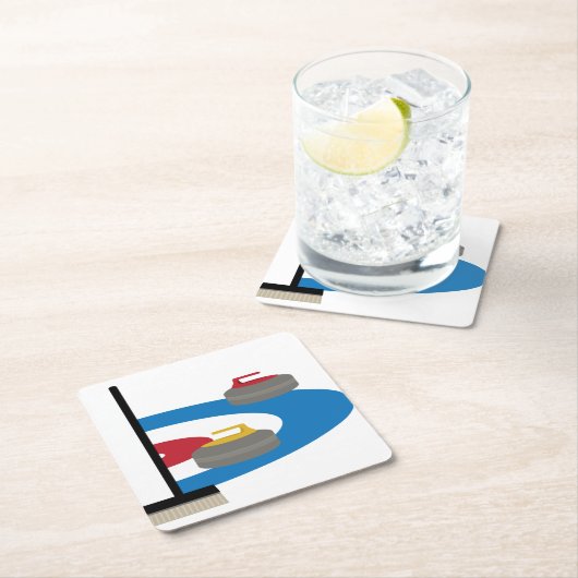 Curling Sport Kartonnen Onderzetters (Insitu)