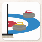 Curling Sport Kartonnen Onderzetters (Voorkant)