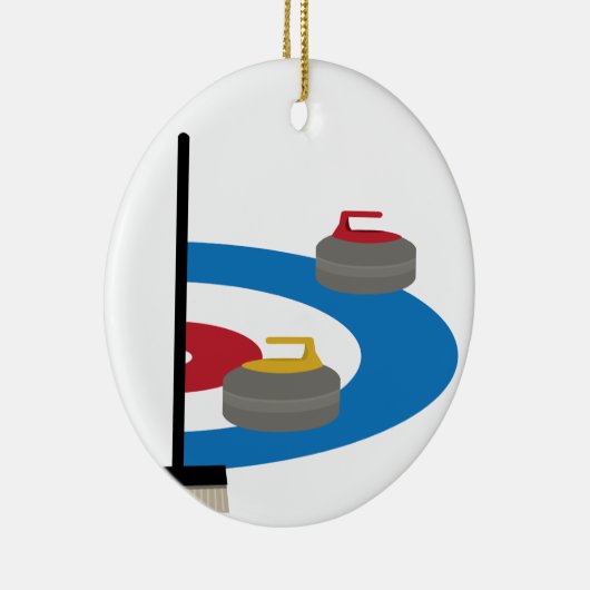 Curling Sport Keramisch Ornament (Rechts)