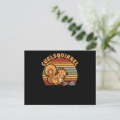 Curling squirrel curler rodent winter sport briefkaart (Staand voorkant)
