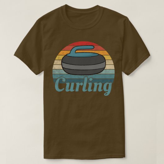 Curling stick stick schutter retro  t-shirt (Design voorkant)