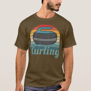 Curling stick stick schutter retro  t-shirt