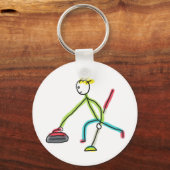 Curling Stickman Sleutelhanger (Achterkant)