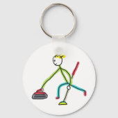 Curling Stickman Sleutelhanger (Achterkant)