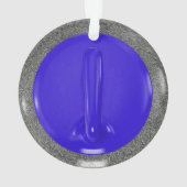 Curling Stone Blue Sports Fun Ornament (achterkant)